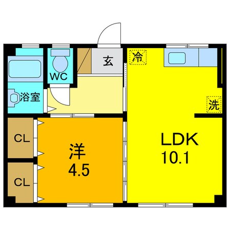 新浜マンションの物件間取画像